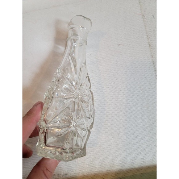 Vintage One Anchor Hocking Cruet w/Stopper‎ Star of David Pattern Pressed Glass - Picture 7 of 8